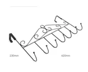 Eywlwaar Over The Door 7 Hanger Rack Metal Rack for Home Use Hats Coats Key Bag Clothes Scarfs Hooks and Love Design (Black)-Black