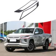 Matte Black Headlight Frame Trim cover Fits Mitsubishi L200 Triton 2019-22