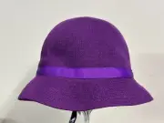 Kangol Purple Girls Bamboo Bell Cloche Bucket Kids L -6-10y NEW