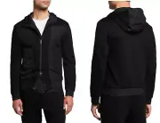 Canali Black Edition Tonal Hooded Hi-Tech Jacket Jersey Zip Hoody Jacket
