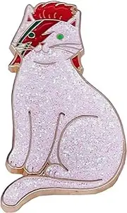 [Pinstant] White Cat Lightning Face Paint Glitter Rock Star Music Bowie Jareth Goblin King Stardust 1.5" Enamel Pin Badge, 1.5 Inches, Enamel, enamel