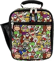 Super Mario Bros Boy's Girl's Soft Insulated School Lunch Box (Multicolor, One Size)