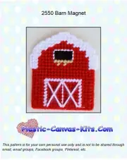 Barn Magnet - Plastic Canvas Pattern or Kit