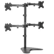 Quad 13 to 30 inch Monitor Free-Standing Mount, Fully Adjustable Desk Stand, ...