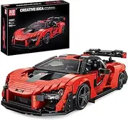 [Mould King] 10007 Super Car Sanna MOC Building Blocks Kit, Collectible Cars Set to Build, 1:12 Scale Sports Car Model Construction Toy for Kids 8+Age and Adults (1182 Pcs)
