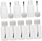 PACKOVE 8Pcs Small Nail Varnish Storage Bottles with Brush Refillable Pet Empty Bottles for Nail Polish Cuticle Oil and Touch Up Paint Each for Travel and Grooming