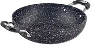 Scoville NEVERSTICK 28cm Kadai Pan, Non-Stick Pan for Curries & Stews, 3.8L, Suitable for All Hobs Including Induction, Rapid Heat Conduction, Cool Touch Handles, Dishwasher Safe, PFOA Free, Black