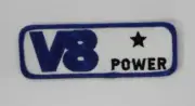 V8 Power Blue Embroidered Cloth Patch Genuine Memorabilia Man Cave