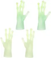 2 Pairs Alien Finger Cover Solid Funny Kits Handicraft Handmade Kits Zombie Costume Mini Fake Face Animal Kits Funny Alien Finger Gloves Light Green