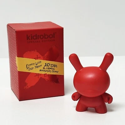 Kidrobot Special Edition 10th Anniversary 3" Dunny Brand New Sealed Box - Red
