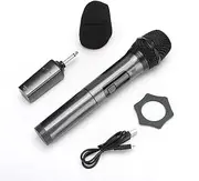 ASHATA Wireless Microphone,Professional Dustproof Noice Reduction Wireless Handheld Moving-Coil Microphon,UHF Digital Wireless Transmission Handheld Wireless Microphon