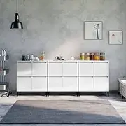 Dining Storage Sideboards 3 pcs High Gloss White 60x35x70 cm Engineered Wood