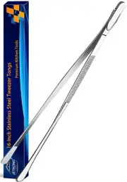 16-Inch Fine Tweezer Tongs Extra-Long Cooking Tweezer Stainless Steel Kitchen...