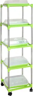5 Layers Seed Sprouter Tray with Stainless Steel Shelf Soil-Free Healthy Whea...