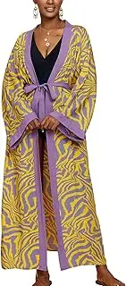 [YouKD] Women's Boho Long Kimono Maxi Kaftan Dresses Pluse Size Loungewear Bikini Beach Robes