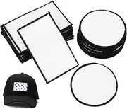 HOODANCOS 30 Pcs Adhesive Sublimation Patches for Clothing Hats Durable Blank Patches with Thick Backing for Easy Transfer for DIY Projects
