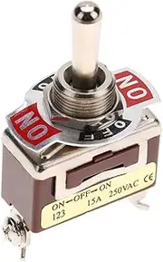 Toggle Switch SPDT 3 Pin 12mm Momentary 15A 250VAC Durable Compact Size for Automobile Industrial Control
