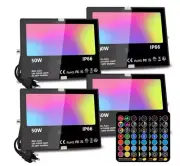 Led Flood Light Outdoor 50W RGB Color Changing Landscape Lighting with Remote