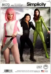 Simplicity 8670 Misses Cosplay Jumpsuit Costumes Sewing Pattern Uncut 6-14