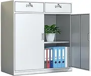 Modern grey office file cabinet for storing data and financial certificates, iron staff locker, office furniture