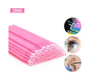 500 pcs（pink-2mm）Disposable Eyelash Swab Applicator Micro Brush Mascara Tools Extension