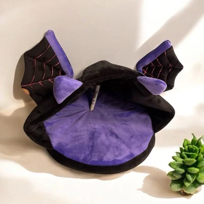 Small Animal Cuddler Cave Bed Small Pet Bed Red 9" x 8" Spooky Slumber Bat NWT