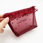 Dacron Lace Patchwork Cosmetic Bags Solid Color Zipper Bags For Women