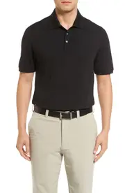 Cutter & Buck Advantage Tri-Blend Piqué Polo in Black at Nordstrom, Size Lt