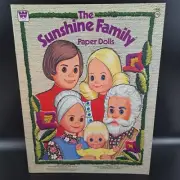 SUNSHINE FAMILY Stephie Steve Grandparents Pets Paper Dolls Whitman c1977 Uncut