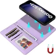 Umlovecase for Samsung S23 Plus 5G Case,for Galaxy S23 Plus 5G Wallet Case,2 in 1 Detachable Wallet Phone Cover[RFID Blocking] PU Leather Flip Kickstand Shockproof Protective Phone Case-Purple