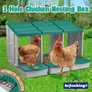 3 Hole Chicken Nesting Box Hen Chook Roll Away Plastic Modular Laying Boxes