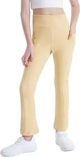 [DIPUG] Girls Leggings Yoga Flare Pants with Side Pockets Extra Stretch Ideal for Dance Jazz Sports and Everyday Wear