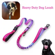 Heavy Duty Dog Leash – Bungee Dual Handle Adjustable 57–90" Reflective Car Clip