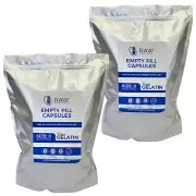 Empty Gelatin Clear Capsules Size 0 Halal Certified Kosher Gluten Gel 10,000 ct