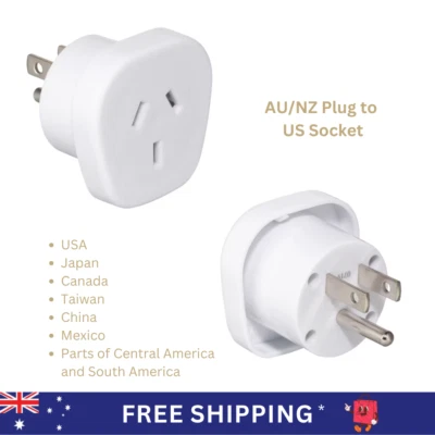 Travel Adaptor AU/NZ Plug to USA Socket Use in Japan USA Canada China Mexico ...
