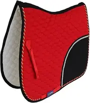 St. Charles Horse Quilted English Saddle PAD Tack Trail Riding Red Black 72F11