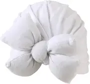 [jojofuny] Baby Cotton Turban Bowknot Toddler Hat Ear Style Hat Kids Baby Cap Comfortable Headdress White