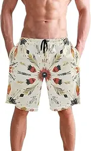 [XYMZR] Boho Chic Patterns Men's Swim Trunks Quick-Dry Bathing Suit Swimming Board Shorts S