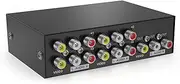 AV RCA Switch Box 4 Way, MT-ViKI Audio Video Switcher Composite Video L/R Audio Selector Box for DVD STB Game Consoles (4 in 1 Out)