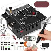 Tewpoy Mini Table Saw for Craftsmen, 100W Power Mini Multifunctional Table Saw, Portable Small Table Saw, 7-Speed Adjustable, 0-90° Cutting, for DIY, Wood, Acrylic and PCB Cutting (100W)