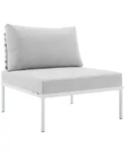 Modway Harmony Sunbrella Basket Weave Outdoor Patio Aluminum Armless Chair