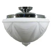 Empire Opal Matt 14&quot; Shade w 12 1/4&quot; Chrome Batten Fix Light