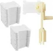 120 Pcs Plastic Floss Bobbins with 1 Pcs Bobbin Winder for Cross Stitch Embroide