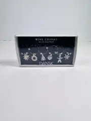 Dansk Christmas Holiday Wine Glass Charms Set of 6 New in Box