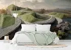 3D Green Grass Road Landscape Self-adhesive Removeable Wallpaper Wall Mural