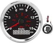 XTevu GPS Speedometer, 85mm Marine Speed Gauge Compatible with 12V 24V Cars Boats Yachts RVs, Knot Speed Meter, Red Backlight LCD Display Speed Indicator