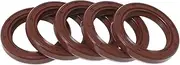 X AUTOHAUX Universal Oil Seal TC Double Lip W Steel Spring Seal Ring Rotary Shaft Seal 25x35x5mm High Pressure FKM Rubber Brown 5 Pcs