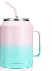 Zenbo 50oz Stainless Steel Tumbler with Handle, Lid & Straw | Keeps Drinks Cold 36hrs, Sweat-Proof, Dishwasher Safe