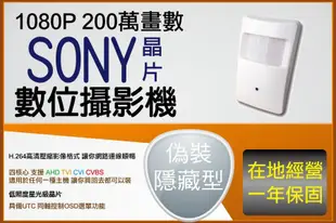 SONY晶片 微光全彩 低照度 室內偽裝型 感應式攝影機 針孔 1080P AHD 3.6MM 廣角 鏡頭 台中監視器