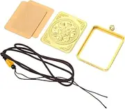 [ROMISBABA] Hand-painted Card Buddha Card Locket Necklace Thangkar Pendant Necklaces Jewelry Buddha Style Pendant Buddhist Pendant Necklace Metal Locket Buddha Necklace Locket Alloy Silver